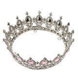 Maxbell Vintage Bridal Crystal Rhinestone Tiara Crown Queen Hair Costume Pink
