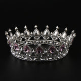 Maxbell Vintage Bridal Crystal Rhinestone Tiara Crown Queen Hair Costume Pink