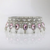 Maxbell Vintage Bridal Crystal Rhinestone Tiara Crown Queen Hair Costume Pink