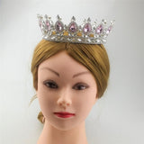 Maxbell Vintage Bridal Crystal Rhinestone Tiara Crown Queen Hair Costume Pink