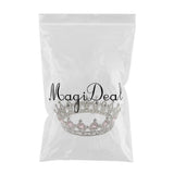 Maxbell Vintage Bridal Crystal Rhinestone Tiara Crown Queen Hair Costume Pink