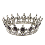 Maxbell Vintage Bridal Crystal Rhinestone Tiara Crown Queen Hair Costume Purple