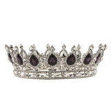 Maxbell Vintage Bridal Crystal Rhinestone Tiara Crown Queen Hair Costume Purple