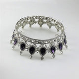 Maxbell Vintage Bridal Crystal Rhinestone Tiara Crown Queen Hair Costume Purple