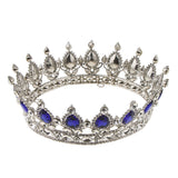 Maxbell Vintage Bridal Crystal Rhinestone Tiara Crown Queen Hair Costume Blue