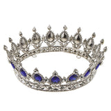 Maxbell Vintage Bridal Crystal Rhinestone Tiara Crown Queen Hair Costume Blue