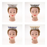 Maxbell Vintage Bridal Crystal Rhinestone Tiara Crown Queen Hair Costume Blue