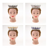 Maxbell Vintage Bridal Crystal Rhinestone Tiara Crown Queen Hair Costume Blue