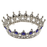 Maxbell Vintage Bridal Crystal Rhinestone Tiara Crown Queen Hair Costume Blue