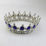 Maxbell Vintage Bridal Crystal Rhinestone Tiara Crown Queen Hair Costume Blue