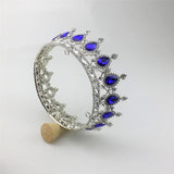 Maxbell Vintage Bridal Crystal Rhinestone Tiara Crown Queen Hair Costume Blue