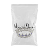 Maxbell Vintage Bridal Crystal Rhinestone Tiara Crown Queen Hair Costume Blue