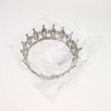 Maxbell Vintage Bridal Crystal Rhinestone Tiara Crown Queen Hair Costume Blue