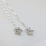 2 x Star Pattern Cake Toppers Wedding Birthday Engagement Cakes Star Silver