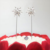 Maxbell 2 x Snowflake Pattern Cake Toppers Wedding Birthday Engagement Craft Silver