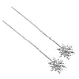 Maxbell 2 x Snowflake Pattern Cake Toppers Wedding Birthday Engagement Craft Silver