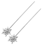 Maxbell 2 x Snowflake Pattern Cake Toppers Wedding Birthday Engagement Craft Silver