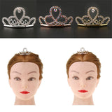 Max Mini Rhinestone Drop Crown Tiara Wedding Banquet Hair Jewelry Silver