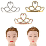 Max Mini Rhinestone Drop Crown Tiara Wedding Banquet Hair Jewelry Silver