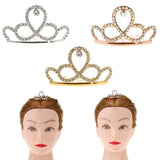 Max Mini Rhinestone Drop Crown Tiara Wedding Banquet Hair Jewelry Silver