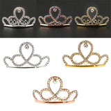 Max Mini Rhinestone Drop Crown Tiara Wedding Banquet Hair Jewelry Silver