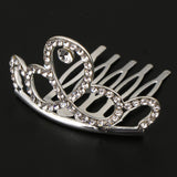 Max Mini Rhinestone Drop Crown Tiara Wedding Banquet Hair Jewelry Silver