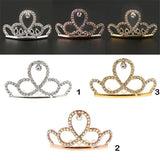 Max Mini Rhinestone Drop Crown Tiara Wedding Banquet Hair Jewelry Silver