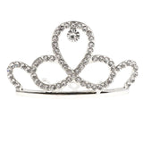 Max Mini Rhinestone Drop Crown Tiara Wedding Banquet Hair Jewelry Silver