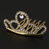 Max Mini Rhinestone Drop Crown Tiara Wedding Banquet Hair Jewelry Gold