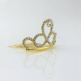 Max Mini Rhinestone Drop Crown Tiara Wedding Banquet Hair Jewelry Gold