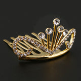 Max Glitter Rhinestone Drop Crown Tiara Comb Wedding Prom Hair Costume Gold