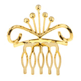 Max Glitter Rhinestone Drop Crown Tiara Comb Wedding Prom Hair Costume Gold