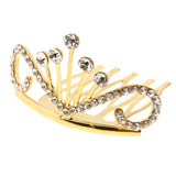 Max Glitter Rhinestone Drop Crown Tiara Comb Wedding Prom Hair Costume Gold