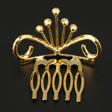 Max Glitter Rhinestone Drop Crown Tiara Comb Wedding Prom Hair Costume Gold