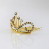 Max Glitter Rhinestone Drop Crown Tiara Comb Wedding Prom Hair Costume Gold