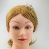 Max Glitter Rhinestone Drop Crown Tiara Comb Wedding Prom Hair Costume Gold