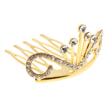 Max Glitter Rhinestone Drop Crown Tiara Comb Wedding Prom Hair Costume Gold