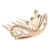 Max Glitter Rhinestone Drop Crown Tiara Comb Wedding Prom Hair Costume Rose Gold