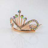 Max Glitter Rhinestone Drop Crown Tiara Comb Wedding Prom Hair Costume Rose Gold