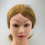 Max Glitter Rhinestone Drop Crown Tiara Comb Wedding Prom Hair Costume Rose Gold