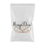 Max Glitter Rhinestone Drop Crown Tiara Comb Wedding Prom Hair Costume Rose Gold