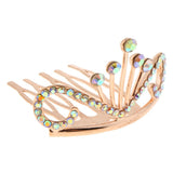 Max Glitter Rhinestone Drop Crown Tiara Comb Wedding Prom Hair Costume Rose Gold