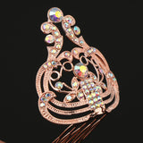 Max Sparkling Rhinestone Mini Crown Tiara Wedding Banquet Hair Jewelry Rose Gold