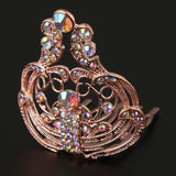 Max Sparkling Rhinestone Mini Crown Tiara Wedding Banquet Hair Jewelry Rose Gold