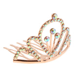 Max Sparkling Rhinestone Mini Crown Tiara Flower Girl Wedding Jewelry Rose Gold