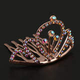 Max Sparkling Rhinestone Mini Crown Tiara Flower Girl Wedding Jewelry Rose Gold