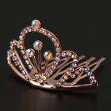 Max Sparkling Rhinestone Mini Crown Tiara Flower Girl Wedding Jewelry Rose Gold