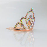 Max Sparkling Rhinestone Mini Crown Tiara Flower Girl Wedding Jewelry Rose Gold