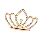 Max Sparkling Rhinestone Mini Crown Tiara Wedding Flower Girl Jewelry Rose Gold