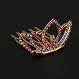 Max Sparkling Rhinestone Mini Crown Tiara Wedding Flower Girl Jewelry Rose Gold